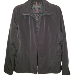 Towne Collection Black Full Front Zip Lined Coat
